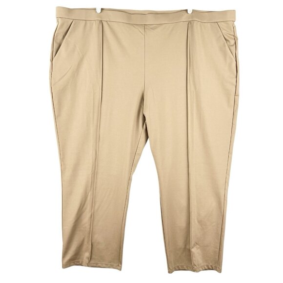 Isaac Mizrahi Live Elements Women's Stretch Pull-on Taupe Pant w/Pintuck Sz 5XP - Picture 1 of 14